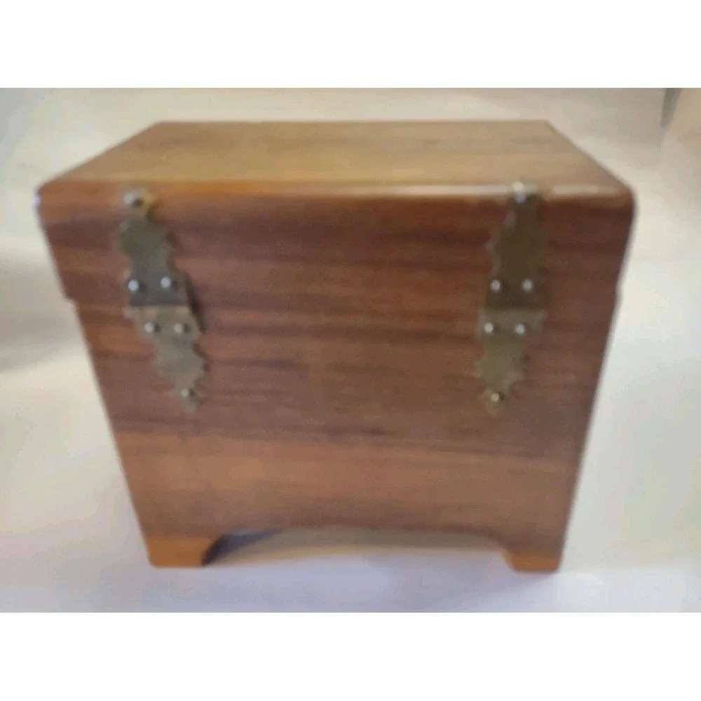 Vintage Wooden Recipe Box No Recipes Thick Wood Country Kitchen Decor
